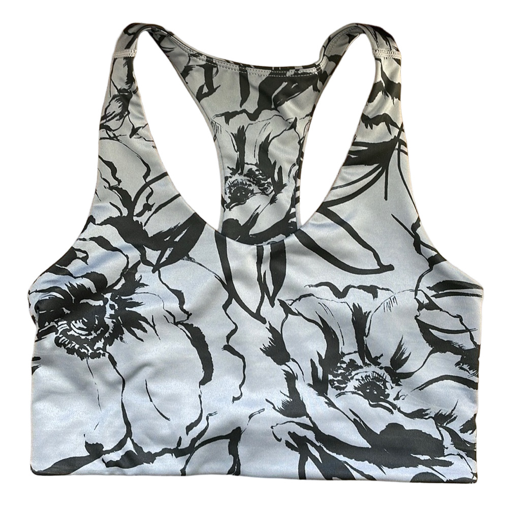 SzM Z by Zella long line studio bra. Black/ steel blue grey. EUC
